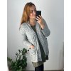 Cardigan slabý dlouhý rukáv dámský nadrozměr (50/52 ONE SIZE) ITALSKÁ MÓDA IMD24VENTURA/DU (Velikost 50/52, Barva Černá)