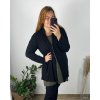 Cardigan slabý dlouhý rukáv dámský nadrozměr (50/52 ONE SIZE) ITALSKÁ MÓDA IMD24VENTURA/DU (Velikost 50/52, Barva Černá)