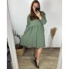 Šaty volnočasové dlouhý rukáv dámské nadrozměr (52/54 ONE SIZE) ITALSKá MóDA IM424SENDY/DR (Velikost 52/54, Barva vínová)