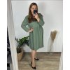Šaty volnočasové dlouhý rukáv dámské nadrozměr (52/54 ONE SIZE) ITALSKá MóDA IM424SENDY/DR (Velikost 52/54, Barva vínová)