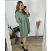 Šaty volnočasové dlouhý rukáv dámské nadrozměr (52/54 ONE SIZE) ITALSKá MóDA IM424SENDY/DR (Velikost 52/54, Barva vínová)