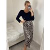 Šaty dlouhé elegantní dlouhý rukáv dámské (S/M/LONE SIZE) IMM24M7007-1/DUR (Velikost M/L, Barva Černá)