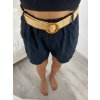 kraťasy s páskem mušelínové letní  dámské (S/M/L ONE SIZE) ITALSKÁ MÓDA IMC24255/DU (Velikost M/L, Barva Černá)