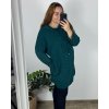 Šaty dlouhé volnočasové  s kapucí dlouhý rukáv dámské nadrozměr (54/56 ONE SIZE) ITALSKÁ MÓDA IMSM2424616/DU (Velikost 54/56, Barva vínová)