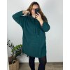 Šaty dlouhé volnočasové  s kapucí dlouhý rukáv dámské nadrozměr (54/56 ONE SIZE) ITALSKÁ MÓDA IMSM2424616/DU (Velikost 54/56, Barva vínová)