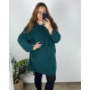 Šaty dlouhé volnočasové  s kapucí dlouhý rukáv dámské nadrozměr (54/56 ONE SIZE) ITALSKÁ MÓDA IMSM2424616/DU (Velikost 54/56, Barva vínová)