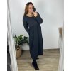 Šaty dlouhé volnočasové dlouhý rukáv dámské nadrozměr (46/48/50 ONE SIZE) ITALSKÁ MÓDA IMSM2424575/DU (Velikost 48/50, Barva vínová)