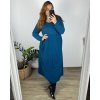 Šaty dlouhé volnočasové dlouhý rukáv dámské nadrozměr (46/48/50 ONE SIZE) ITALSKÁ MÓDA IMSM2424575/DU (Velikost 48/50, Barva vínová)