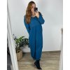 Šaty dlouhé volnočasové dlouhý rukáv dámské nadrozměr (46/48/50 ONE SIZE) ITALSKÁ MÓDA IMSM2424575/DU (Velikost 48/50, Barva vínová)