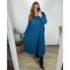 Šaty dlouhé volnočasové dlouhý rukáv dámské nadrozměr (46/48/50 ONE SIZE) ITALSKÁ MÓDA IMSM2424575/DU (Velikost 48/50, Barva vínová)