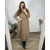 Šaty dlouhé volnočasové dlouhý rukáv dámské nadrozměr (46/48/50 ONE SIZE) ITALSKÁ MÓDA IMSM2424575/DU (Velikost 48/50, Barva vínová)