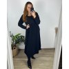 Šaty dlouhé volnočasové dlouhý rukáv dámské nadrozměr (46/48/50 ONE SIZE) ITALSKÁ MÓDA IMSM2424575/DU (Velikost 48/50, Barva vínová)