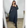 Šaty dlouhé volnočasové dlouhý rukáv dámské nadrozměr (46/48/50 ONE SIZE) ITALSKÁ MÓDA IMSM2424575/DU (Velikost 48/50, Barva vínová)