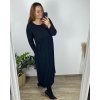 Šaty dlouhé volnočasové dlouhý rukáv dámské nadrozměr (46/48/50 ONE SIZE) ITALSKÁ MÓDA IMSM2424575/DU (Velikost 48/50, Barva vínová)