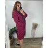 Mikina dlouhá oversize na zip s kapucí dlouhý rukáv dámská nadrozměr (54/56 ONE SIZE) ITALSKÁ MÓDA IM424ELENA/DU (Velikost 54/56, Barva vínová)