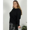 Svetr šikmý dlouhý rukáv dámské nadrozměr (48/50/52 ONE SIZE) ITALSKá MóDA IM424509XL/DUR (Velikost 50/52, Barva vínová)