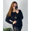 Tunika s přívěskem dlouhý rukáv dámská nadrozměr  (48/50 ONE SIZE) ITALSKÁ MÓDA IM424NEKLES/DUR