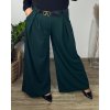 Kalhoty elegantní dlouhé dámské nadrozměr (44/46 ONE SIZE) ITALSKÁ MÓDA IMWEC249575/DUR (Velikost 44/46, Barva zelená smaragdová)