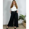 Kalhoty elegantní dlouhé dámské nadrozměr (44/46 ONE SIZE) ITALSKÁ MÓDA IMWEC249575/DUR (Velikost 44/46, Barva zelená smaragdová)