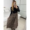 Šaty dlouhé elegantní dlouhý rukáv dámské (S/M/L ONE SIZE) ITALSKÁ MÓDA IMM24M55931-1/DUR (Velikost S/M, Barva Černá)