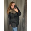 Kabát koženkový s kožíškem zimní dámský (s-xxl) METROFIVE PM21LZ13001-2/DR (Velikost S, Barva Černá)
