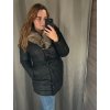 Kabát koženkový s kožíškem zimní dámský (s-xxl) METROFIVE PM21LZ13001-2/DR (Velikost S, Barva Černá)