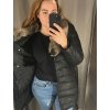 Kabát koženkový s kožíškem zimní dámský (s-xxl) METROFIVE PM21LZ13001-2/DR (Velikost S, Barva Černá)