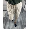 Kalhoty bavlněné dámské (S/M/L ONE SIZE) ITALSKá MóDA IM424280/DUR (Velikost S/M/L, Barva bílá)