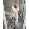 Kalhoty bavlněné dámské (S/M/L ONE SIZE) ITALSKá MóDA IM424280/DUR (Velikost S/M/L, Barva bílá)