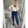 Kalhoty bavlněné dámské (S/M/L ONE SIZE) ITALSKá MóDA IM424280/DUR (Velikost S/M/L, Barva bílá)