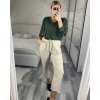 Kalhoty bavlněné dámské (S/M/L ONE SIZE) ITALSKá MóDA IM424280/DUR (Velikost S/M/L, Barva bílá)