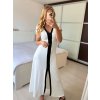 Šaty dlouhé letní krátký rukáv dámské (S/M ONE SIZE) ITALSKÁ MÓDA IMPBB243N55390/DUR (Velikost S/M/L, Barva bílá)