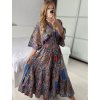 Šaty dlouhé letní zavinovací indické krátký rukáv dámské (S/M/L ONE SIZE) INDICKÁ MÓDA IMWKA24567-5/DUR (Velikost M/L, Barva červená)