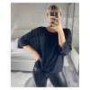 Halenka šifonová dlouhý rukáv dámská (M/L ONE SIZE) ITALSKÁ MÓDA IMM24M2852-1/DUR (Velikost M/L, Barva Černá)
