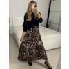 Sukně dlouhá skládaná dámská (S/M/L ONE SIZE) ITALSKÁ MÓDA IMM24M4304A-1/DUR (Velikost S/M, Barva hnědá)