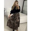 Sukně dlouhá skládaná dámská (S/M/L ONE SIZE) ITALSKÁ MÓDA IMM24M4304A-1/DUR (Velikost S/M, Barva hnědá)
