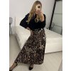 Sukně dlouhá skládaná dámská (S/M/L ONE SIZE) ITALSKÁ MÓDA IMM24M4304A-1/DUR (Velikost S/M, Barva hnědá)