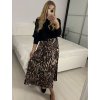 Sukně dlouhá skládaná dámská (S/M/L ONE SIZE) ITALSKÁ MÓDA IMM24M4304A-1/DUR (Velikost S/M, Barva hnědá)