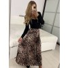 Sukně skládaná dlouhá dámská (S/M ONE SIZE) ITALSKÁ MÓDA IMM24M9176A/DUR (Velikost S/M, Barva hnědá)