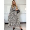 Šaty dlouhé  dlouhý rukáv dámské (M/L ONE SIZE) ITALSKá MóDA IM424TERA-1/DU (Velikost M/L, Barva Černo-bílá)