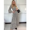 Šaty dlouhé  dlouhý rukáv dámské (M/L ONE SIZE) ITALSKá MóDA IM424TERA-1/DU (Velikost M/L, Barva Černo-bílá)