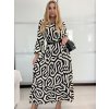 Šaty dlouhé  dlouhý rukáv dámské (M/L ONE SIZE) ITALSKá MóDA IM424TERA-2/DU (Velikost M/L, Barva Černo-bílá)