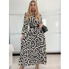 Šaty dlouhé  dlouhý rukáv dámské (M/L ONE SIZE) ITALSKá MóDA IM424TERA-2/DU (Velikost M/L, Barva Černo-bílá)