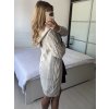 Cardigan pletený dlouhý rukáv dámská (S/M ONE SIZE) ITALSKÁ MÓDA IMPSH233091/DUR (Velikost S/M, Barva béžová)