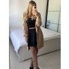 Cardigan pletený dlouhý rukáv dámská (S/M ONE SIZE) ITALSKÁ MÓDA IMPSH233091/DUR (Velikost S/M, Barva béžová)