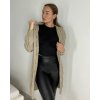 Cardigan pletený dlouhý rukáv dámská (S/M ONE SIZE) ITALSKÁ MÓDA IMPSH233091/DUR (Velikost S/M, Barva béžová)