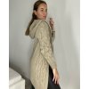 Cardigan pletený dlouhý rukáv dámská (S/M ONE SIZE) ITALSKÁ MÓDA IMPSH233091/DUR (Velikost S/M, Barva béžová)