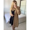 Cardigan pletený dlouhý rukáv dámská (S/M ONE SIZE) ITALSKÁ MÓDA IMPSH233091/DUR (Velikost S/M, Barva béžová)