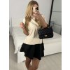 Svetr slabý krátký rukáv dámský (S/M ONE SIZE) IMPMN24MT59561/DUR (Velikost S/M, Barva béžová)