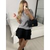 Svetr slabý krátký rukáv dámský (S/M ONE SIZE) IMPMN24MT59561/DUR (Velikost S/M, Barva béžová)